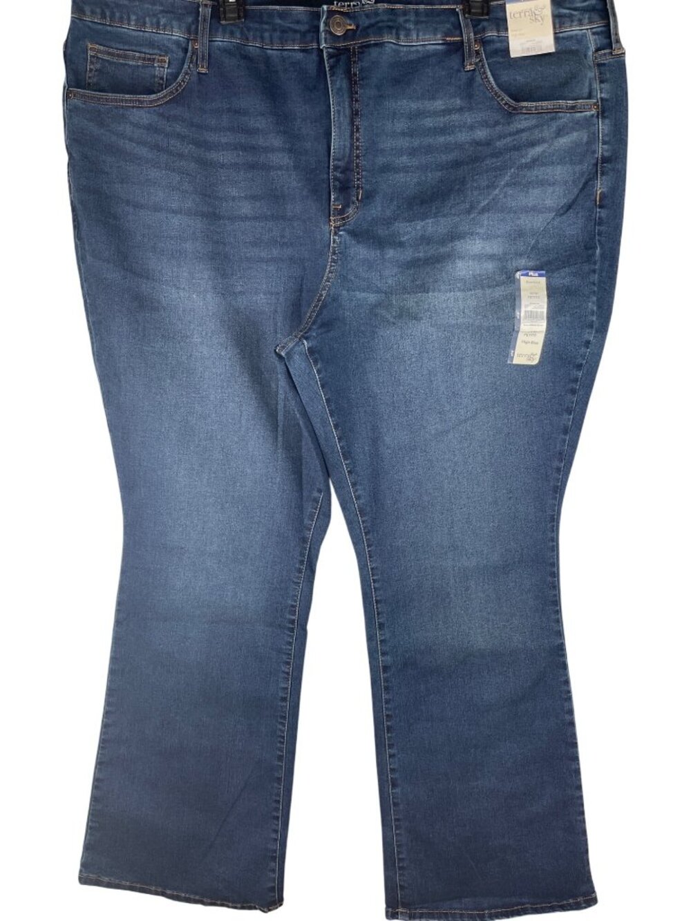 Terra & Sky Plus Size 26W Bootcut High Rise PETITE Jeans